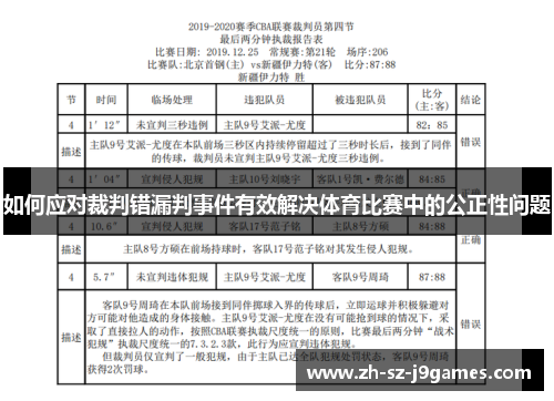 如何应对裁判错漏判事件有效解决体育比赛中的公正性问题 如何应对裁判错漏判事件有效解决体育比赛中的公正性问题